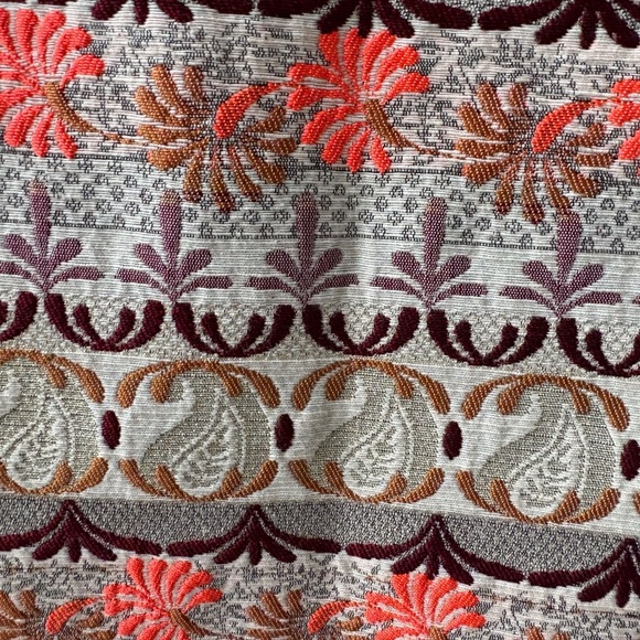 Loft A-Line Skirt Mosaic Gold Jacquard Brocade Metallic Size 10 Artsy Side Zip - Picture 3 of 10